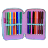 Astuccio Scuola 3D Minnie Disney Multiscomparto con 3 Zip e Colori Giotto