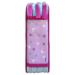 Astuccio Scuola 3D Minnie Disney Multiscomparto con 3 Zip e Colori Giotto