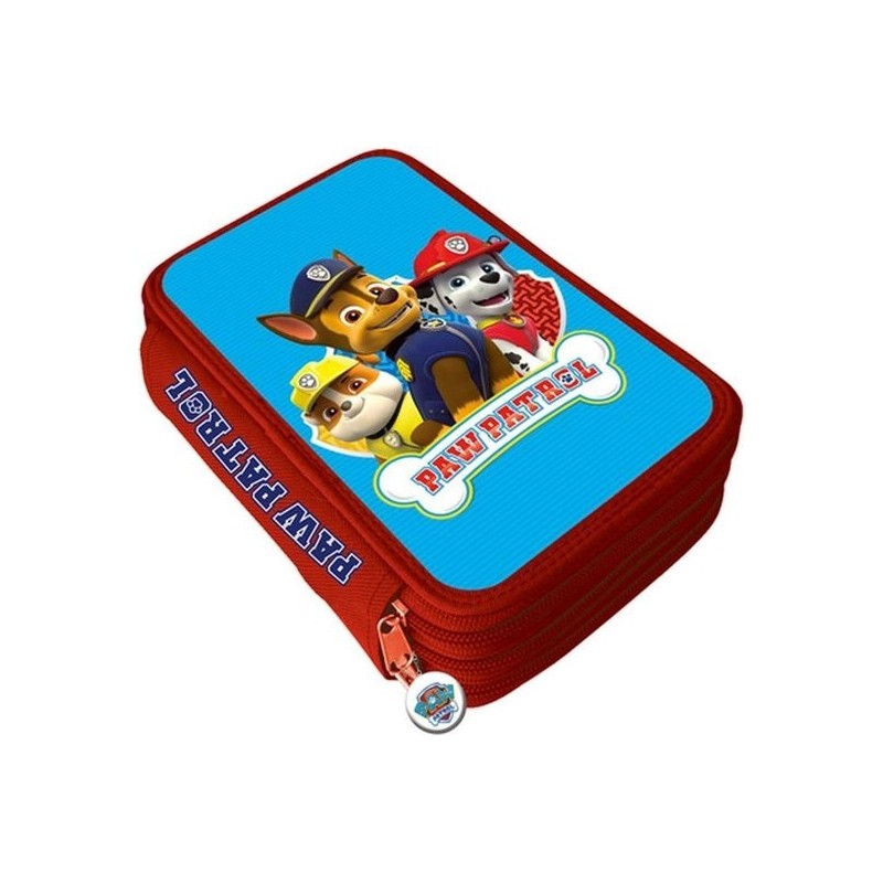 Astuccio Scuola 3 Zip Paw Patrol Disney - Multiscomparto con Matite e Pennarelli Disney