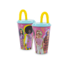 Bicchiere con Cannuccia Barbie 430 ml – Tazza Riutilizzabile Senza BPA per Bambine e Fan