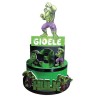 Torta Scenografica Hulk Personalizzata con Nome e Età 70 cm – Torta Finta in Polistirolo 3 Livelli Festa Supereroi Marvel