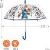Ombrello Stitch Trasparente 45 cm - Antivento con Apertura Manuale di Sicurezza