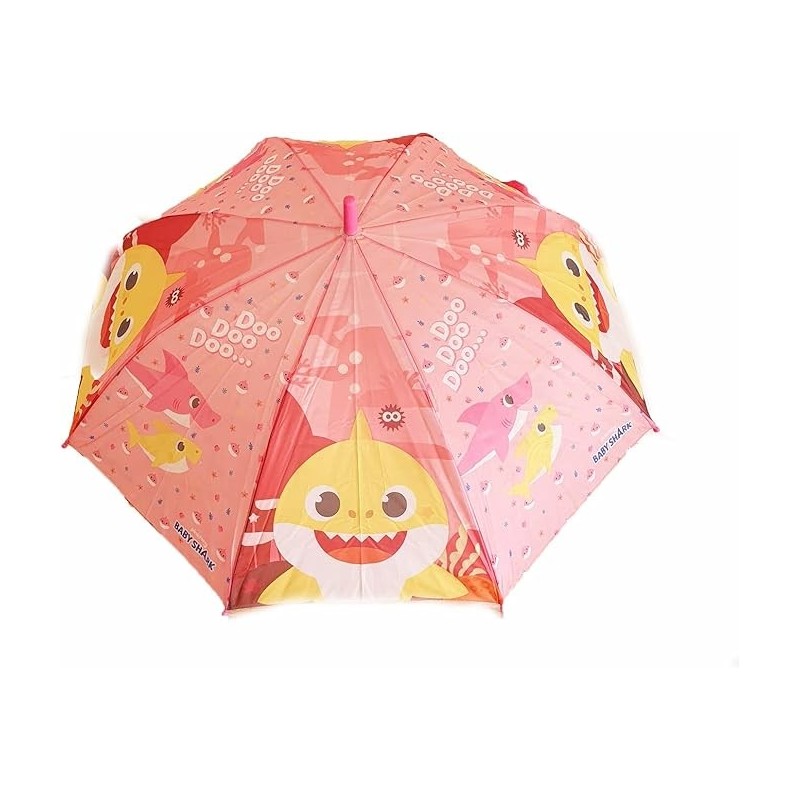 Ombrello Baby Shark per Bambini – Automatico, Antivento, con Protezione UV, Perfetto per Scuola e Tempo Libero