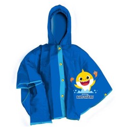 Poncho Mantella Pioggia Baby Shark Disney per Bambini 3-6 Anni – Impermeabile, Antivento, Antipioggia con Chiusura a Bottoni
