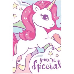 Plaid Unicorno in Morbido Pile 100x150 cm – Coperta Morbida Letto Singolo e Divano, Idea Regalo Bimbi e Adulti