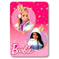 Plaid Barbie in Morbido Pile - Coperta Calda per Bambina 100x140 cm, 220gr