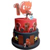 Torta Scenografica Diavoletto Rosso Nero Milan in Polistirolo Personalizzata con Nome e Numero Decorazione Compleanno Calcio