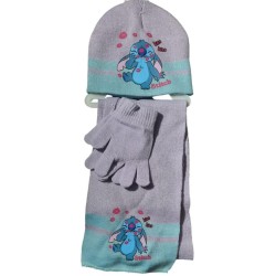 Set Invernale Stitch Disney 3 Pezzi – Cappello, Sciarpa e Guanti Bambino Taglia 52 | Grafica "Manda Baci