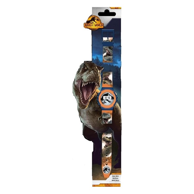 Orologio Digitale da Polso Jurassic World Disney per Bambini in Confezione Regalo Sagomata - 22 cm