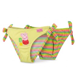 Costume Mare Bimba Peppa Pig Slip Fiocchetti Giallo Righe Bimbi Vacanze Originale
