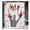 Tenda da Doccia Horror Halloween 3D – Impronte di Mani Insanguinate | Antimuffa, Impermeabile, Decorazione Bagno 120x180 cm