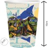 Bicchieri di Carta Tartarughe Ninja - 8 Pezzi da 250 ml - Decorazioni per Compleanno Bambini e Articoli per Feste