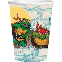Bicchieri di Carta Tartarughe Ninja - 8 Pezzi da 250 ml - Decorazioni per Compleanno Bambini e Articoli per Feste