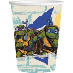 Bicchieri di Carta Tartarughe Ninja - 8 Pezzi da 250 ml - Decorazioni per Compleanno Bambini e Articoli per Feste