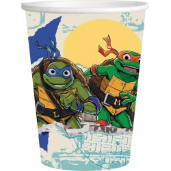 Bicchieri di Carta Tartarughe Ninja - 8 Pezzi da 250 ml - Decorazioni per Compleanno Bambini e Articoli per Feste