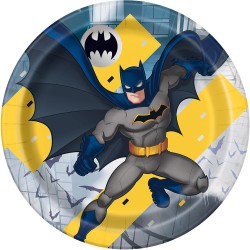 Piatti Batman Compostabili 23 cm – Piatti Eco Friendly per Feste di Compleanno Supereroi | Set da 8 Piatti Monouso Originali