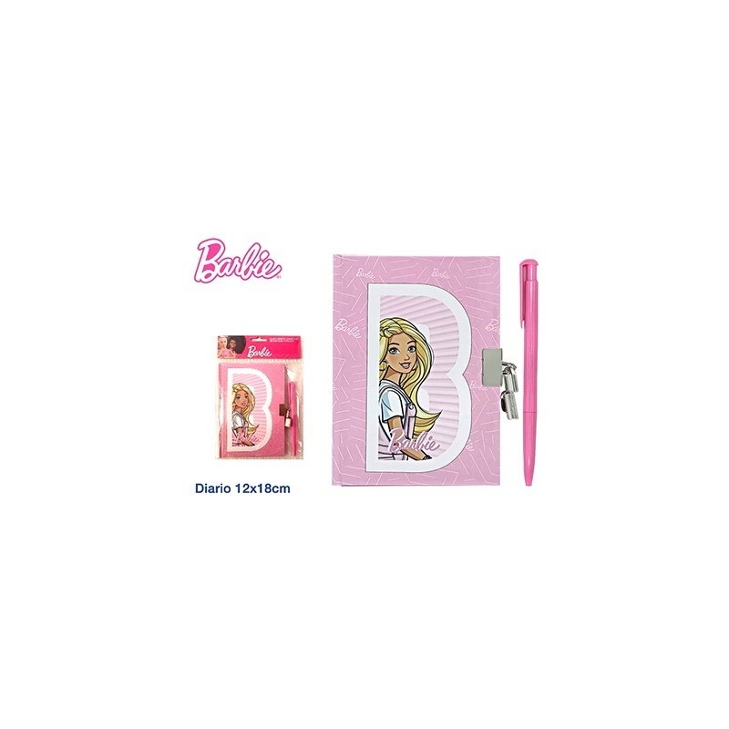 Barbie Diario Segreto con Lucchetto e Penna Inclusa - Perfetto per Confidare i Tuoi Sogni! 12x18 cm