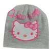 Cappello Hello Kitty Bambina in Maglia Grigia – Taglia 52 Cappellino Invernale Morbido con Stampa Rosa
