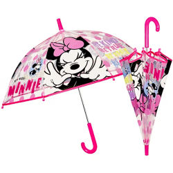 Ombrello Trasparente Minnie Disney per Bambina 45 cm – Antivento, Sicuro e Resistente
