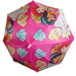 Ombrello Principesse Disney Automatico Bambina – 8 Raggi Resistenti 48 cm – Manico a U, Colori Vivaci, Originale Disney