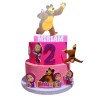 Torta Scenografica Masha & Orso Personalizzata in Polistirolo – Centrotavola Compleanno 3D con Nome e Età – Decorazione