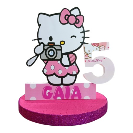Centro Tavola 3D Hello Kitty - Compleanno Personalizzato