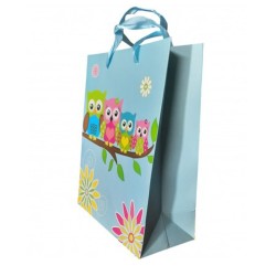 Busta Regalo in Carta Rigida con Gufetti 3D – 23x18 cm – Confezione Regalo Elegante per Compleanni, Feste e Occasioni Speciali