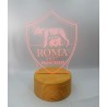 Lampada LED Personalizzabile Roma in Plexiglass, Luce Notte RGB con Incisione Personalizzata, Idea Regalo per Tifosi - H 20 cm