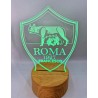 Lampada LED Personalizzabile Roma in Plexiglass, Luce Notte RGB con Incisione Personalizzata, Idea Regalo per Tifosi - H 20 cm