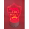 Lampada LED Personalizzabile Roma in Plexiglass, Luce Notte RGB con Incisione Personalizzata, Idea Regalo per Tifosi - H 20 cm