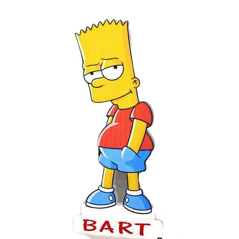 "Sagoma Personalizzata in Polistirolo Bart Simpson per Compleanno - Nome e Numero - Altezza 70cm"