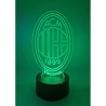 Lampada LED Personalizzabile Milan in Plexiglass con Base RGB – Idea Regalo Calcio, Luce Notte Elegante, Altezza 20 cm