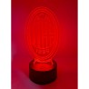 Lampada LED Personalizzabile Milan in Plexiglass con Base RGB – Idea Regalo Calcio, Luce Notte Elegante, Altezza 20 cm