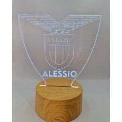 Lampada LED Personalizzabile Lazio Calcio - Luce Notte Plexiglass con Incisione Laser, Regalo Unico e Personalizzabile, 20 cm