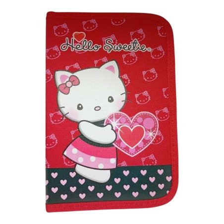 Astuccio Scuola Hello Sweetie 1 Zip Completo – Kit 12 Pezzi con Penna, Pastelli e Accessori