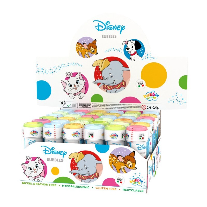 Confezione 36 Bolle di Sapone Disney Classici - Flaconi 60ml - Gadget Party e Regalini Fine Festa