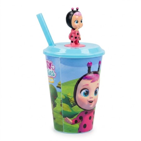 Bicchiere con Cannuccia 3D Cry Babies Magic Tears – 430 ml – Tazza Bambini con Personaggio in Rilievo