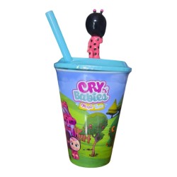 Bicchiere con Cannuccia 3D Cry Babies Magic Tears – 430 ml – Tazza Bambini con Personaggio in Rilievo