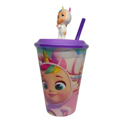 Bicchiere con Cannuccia 3D Cry Babies Magic Tears – Capacità 430 ml – Con Personaggio in Rilievo