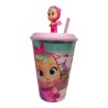 Bicchiere con Cannuccia 3D Cry Babies Magic Tears – Capacità 430 ml – Con Personaggio in Rilievo