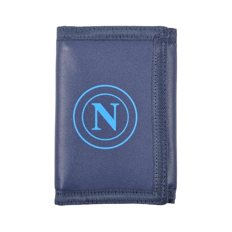 Portafoglio SSC Napoli Ufficiale – Blu Navy, Chiusura a Strappo, Portamonete, Pelle Sintetica