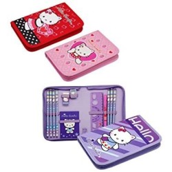 Astuccio Scuola Hello Sweetie 1 Zip Completo – Kit 12 Pezzi con Penna, Pastelli e Accessori