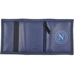 Portafoglio SSC Napoli Ufficiale – Blu Navy, Chiusura a Strappo, Portamonete, Pelle Sintetica