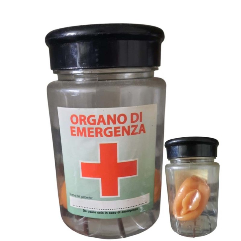Barattolo Organo in Silicone “Emergenza per Lui” – Gadget Sexy Divertente per Addio al Celibato, Nubilato e Regali Scherzo
