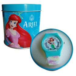 Orologio Analogico Ariel La Sirenetta Disney in Scatola di Latta Regalo