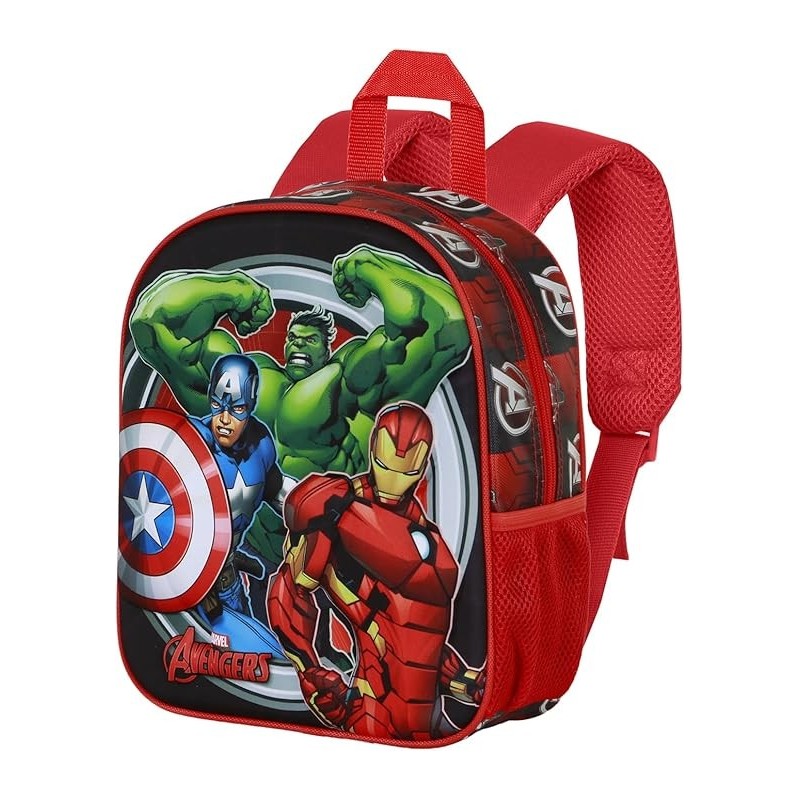 Zaino Asilo Avengers Marvel 3D con Tasche Laterali 31 cm