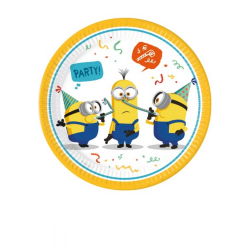 Kit Compleanno Minions per 8 Persone – Set Stoviglie Monouso Bambini | Piatti, Bicchieri e Tovaglioli a Tema Festa