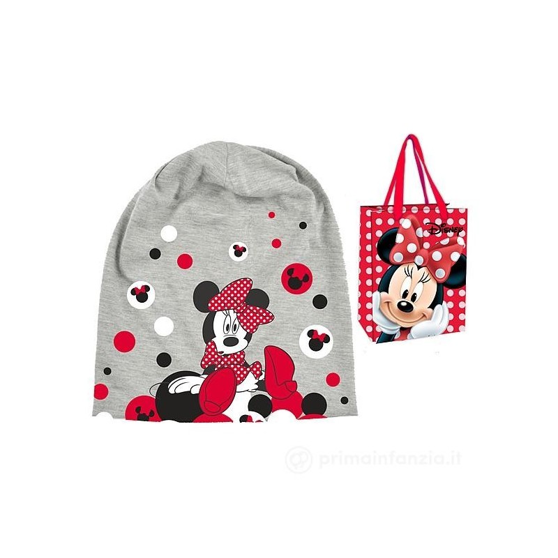 Cappello Disney in jersey Minnie bambina Rosso con busta regalo