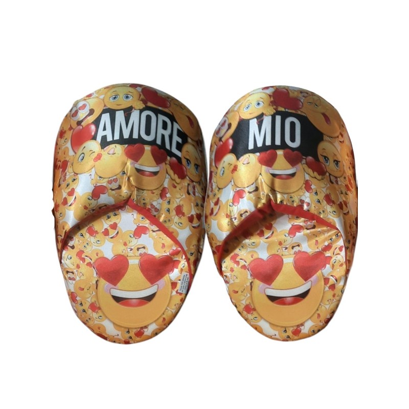 Pantofola Unisex con Smile e Cuoricini “Amore Mio” Pantofole da Casa Antiscivolo Taglia Unica 36-41 Idea Regalo Romantica
