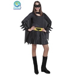 Costume di Carnevale Ragazza Pipistrello - Vestito con Maschera, Mantello e Accessori - Taglie S, M, L